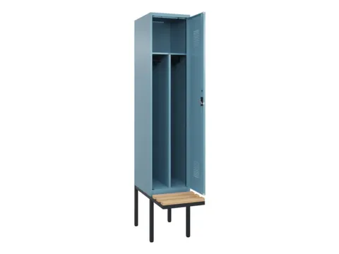 locker met bank,voor scheiding van kleding,HxBxD 2120x400x815mm,1vak