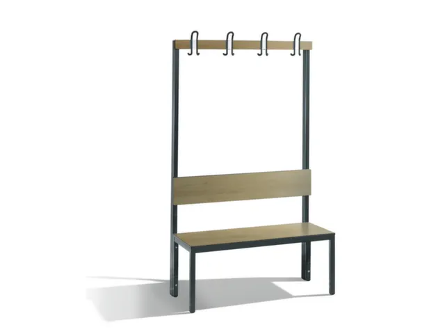 omkleedbank,HxLxD 1710x1000x407mm,HPL eiken-sereno,frame staal RAL7021