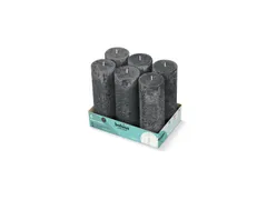 Bolsius Kaars Stomp Rustiek Ø6.8x19cm Stormgrijs 2x6 Stuks