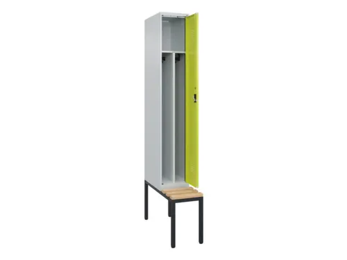 locker met bank,voor scheiding van kleding,HxBxD 2120x300x815mm,1vak