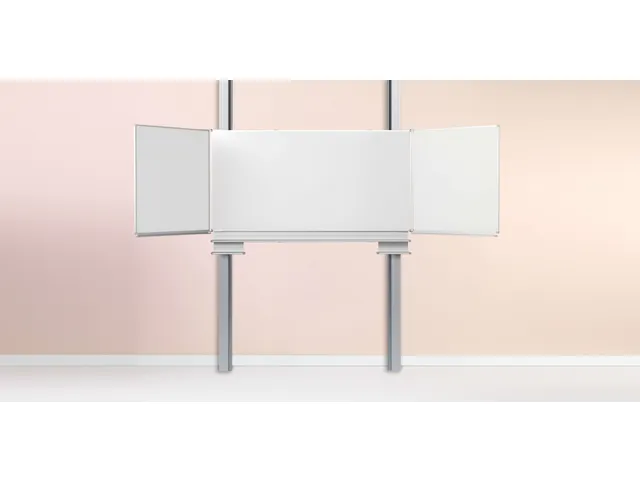 Schoolbord Vijfvlaksbord Kolom Verstelbaar 100x200cm Wit Emaille