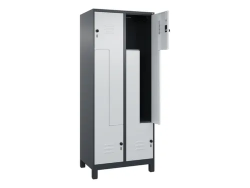 Z-garderobekast,HxBxD 1950x800x500mm,vak B 200/400mm,draaigrendel
