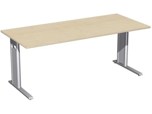 Bureau C-Poot Hxbxd 680-800x1800x800mm Decor Esdoorn Zilverkleurig
