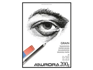 Tekenblok Aurora 27x36cm 20 vel 200 gram Grain papier - 1