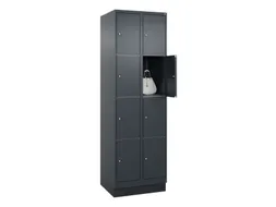 lockerkast,HxBxD 1950x600x500mm,2x4vakken,vak B 300mm,cil.-slot,sokkel
