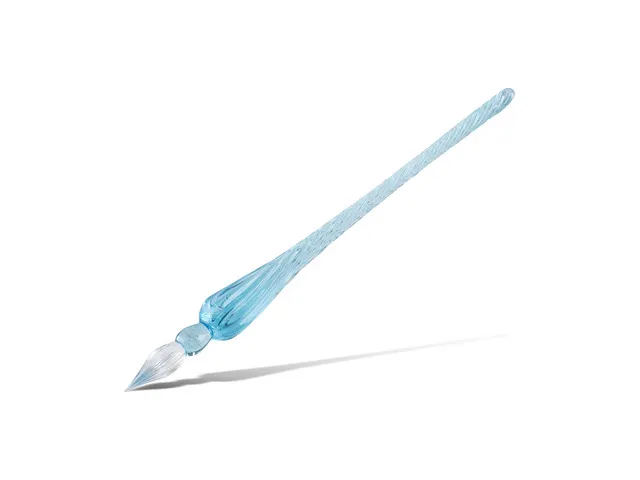 Set de calligraphie Standardgraph bleu avec plume en verre et encrier
