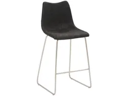 Barkruk mySOLO Sledeframe RVS met Zitting kunstleder Vintage Zwart