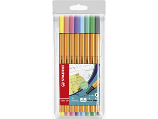 Fineliner STABILO point 88 pastel 0.4mm etui à 8 kleuren Assorti - 1