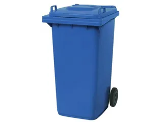 Vuilcontainer PE 240 liter HxBxD 1100x580x740mm met wielen blauw - 1