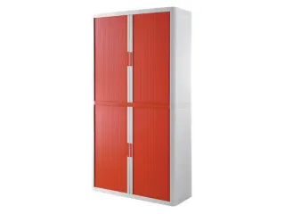 Roldeurkast HxBxD 2040x1100x415mm 4 Oh Romp Wit Front Rood - 1