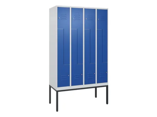 Z-garderobekast,HxBxD 2120x1200x500mm,vak B 150/300mm,cil.-slot