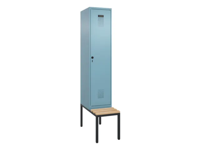 locker met bank,voor scheiding van kleding,HxBxD 2120x400x815mm,1vak