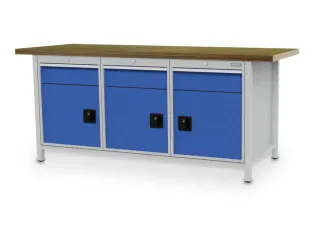 werkbank,HxBxD 860x2000x750mm,onderstel RAL7035,fronten RAL5012 - 3