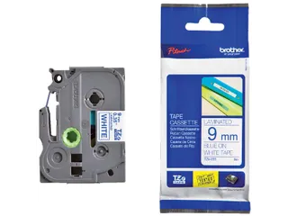 Labeltape Brother P-touch TZe-223 standaard 9mm blauw op wit - 1