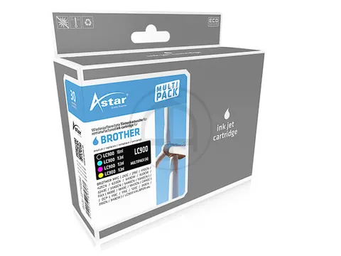 Astar Brother LC900VALBPDR DCP/MFC Inkt CMYK Rebuilt set van 4