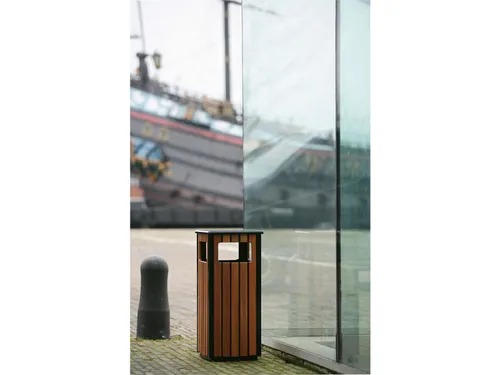 Afvalbak Vepa Bins voor buiten 36 Liter zwart/houtlook