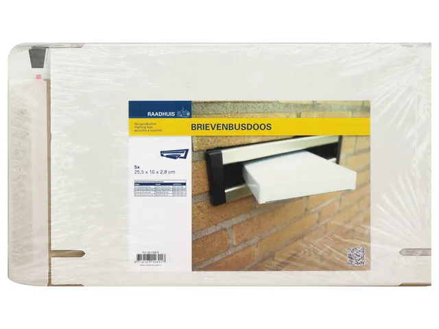 brievenbusdoos Raadhuis 255x170x28mm wit 650grs duplex 5 stuks
