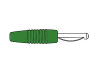 Banaanstekker 4mm male groen met schroefaansluiting