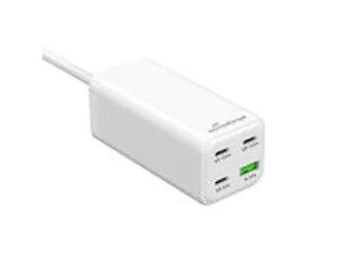 Chargeur rapide MediaRange 100W GaN USB-A USB-C blanc