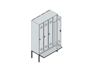 locker voor scheiding van kleding,HxBxD 2120x1200x815mm,4vak - 3