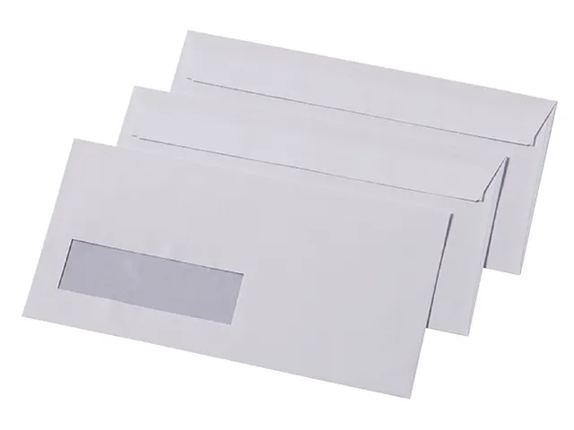 Envelop Quantore 110x220mm Venster Links 30x100mm Zelfklevend