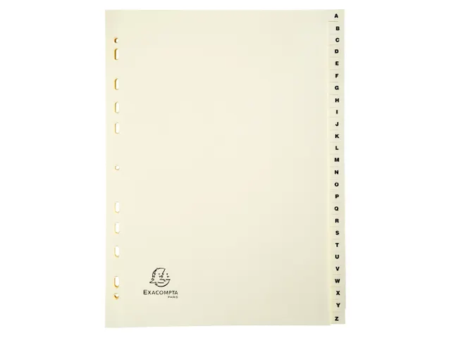 Bedrukte Tabbladen Karton 155g 26-Delig A-z 23-Gaats A4 Ivoor