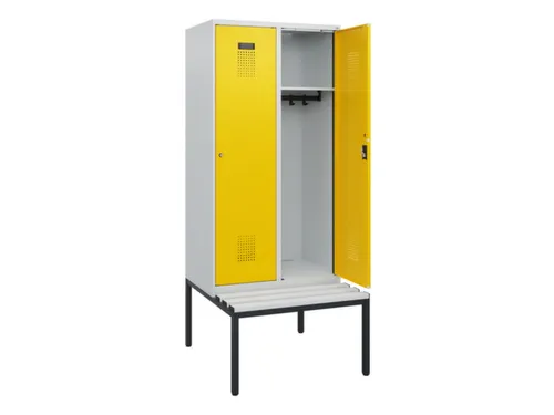 locker met bank,HxBxD 1950x800x815mm,2vak,vak B 400mm,cilinderslot