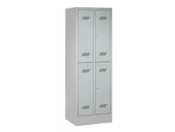 Garderobekast 1850x630x500mm 2x2 Vakken Cilinderslot Sokkel Ral7035