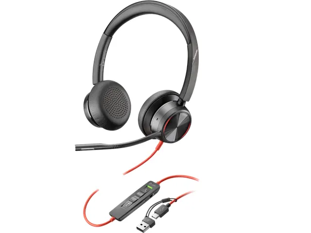 Poly Blackwire 8225 Stereo USB-C Headset + USB-C/A adapter