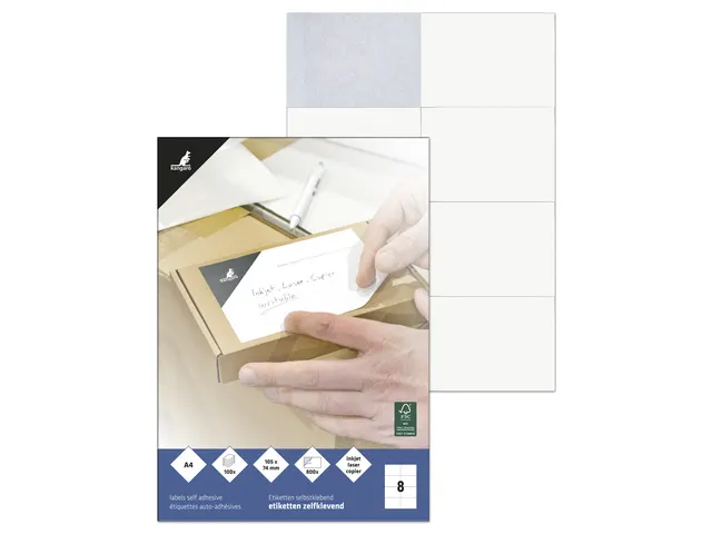 Etiket Kangaro ILK 105x74mm, doos à 100 vel, 8 etiketten per A4 vel