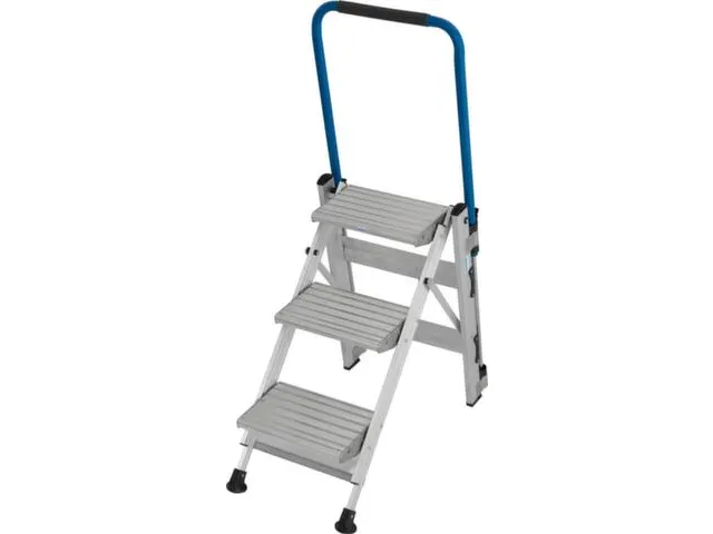 vouwtrapje,bordes H 750mm,eenzijdig,3treden,aluminium