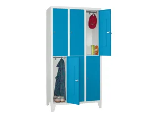 lockerkast,HxBxD 1850x900x500mm,3x2vakken,RAL7035,front RAL5012 - 2