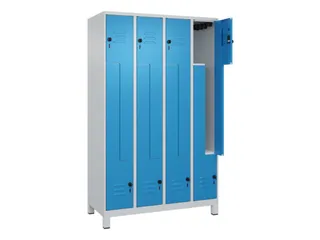 Z-garderobekast,HxBxD 1950x1200x500mm,vak B 150/300mm,draaigrendel - 2