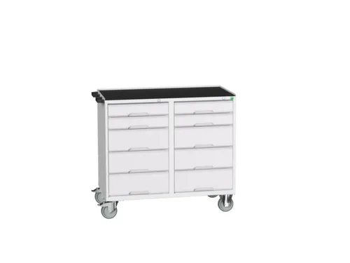 montagetafel 965x1050x550mm staalblad 10 laden duwbeugel front RAL7035