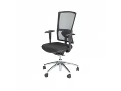 Bureaustoel 300 NEN-EN 1335 Mesh rug Zwart Aluminium gepolijst voet