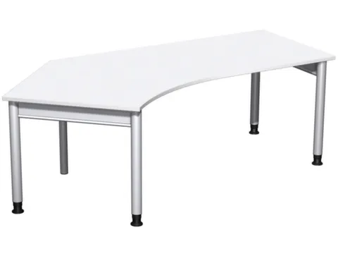 In hoogte verstelbaar hoekbureau,HxBxD 680-820x2166x1130mm,blad wit