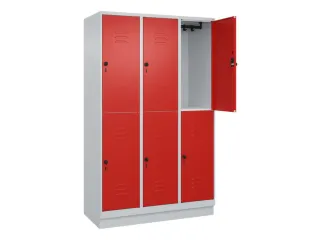 dubbeldekse locker,HxBxD 1950x1200x500mm,3x2vak.,vak B 400mm - 2