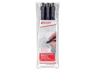 Fineliner edding 1800 zwart assorti set - 1