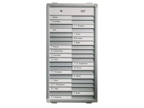 Infobord Legamaster Aan/afwezig 77x28cm 30 namen