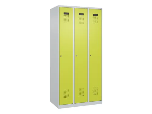 locker,HxBxD 1850x900x500mm,3vak,vak B 300mm,cil.-slot,staand op vloer