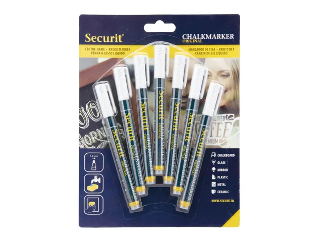 Krijtstift Securit Sma-100 Rond 1-2mm Wit 7 Stuks