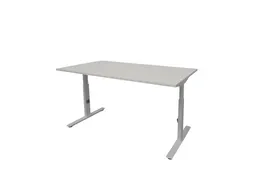 Bureau Linesto Plus Hoogte instelbaar 120x80cm blad Grijs, Alu T-poot