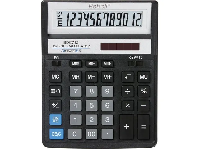 Calculator Rebell-BDC712GL-BX zwart-goud desktop