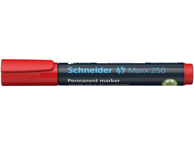 marker Schneider Maxx 250 permanent beitelpunt rood | MarkeerstiftWinkel.nl