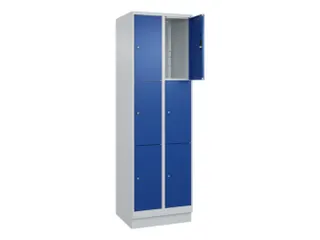 lockerkast,HxBxD 1950x600x500mm,2x3vakken,vak B 300mm,cil.-slot,sokkel - 1