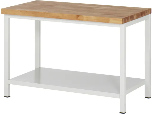 werkbank,HxBxD 840-1040x1250x700mm,beukblad,draagverm. 1250kg