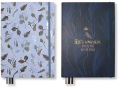 Notitieboek Large Natural krimp van 2 stuks. Punt-gelijnd, 320 pagina'