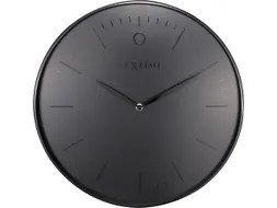 Wandklok NeXtime Glamour Ø40cm metaal zwart streepaanduiding