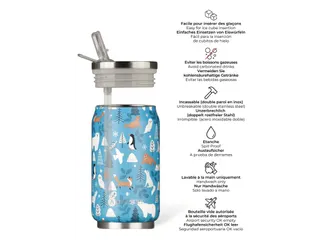 Thermosbeker Les Artistes Paris blik 280ml Polar met rietje - 2