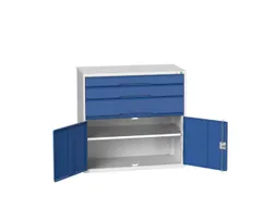 ladekast 1000x1050x550mm 3laden volledig uittrekbaar RAL7035 RAL5010